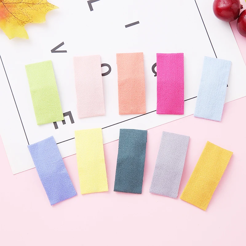 Horquillas de tela para el pelo para ni&ntilde;a, horquillas cuadradas, bonitas, accesorios para el cabello para beb&eacute;, regalo para ni&ntilde;os, BB, Color caramelo, 5 unids/lote-1