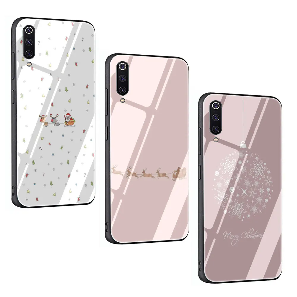 Рождество закаленное Стекло чехол для телефона чехол для Xiaomi mi 8 9 A1 5X A2 6X Red mi 4X 6A Примечание 5 6 7 Pro Pocophone F1