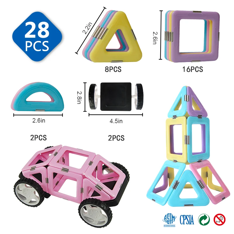 Магнитные блоки дизайнерский конструктор магнитный автомобиль магнитные