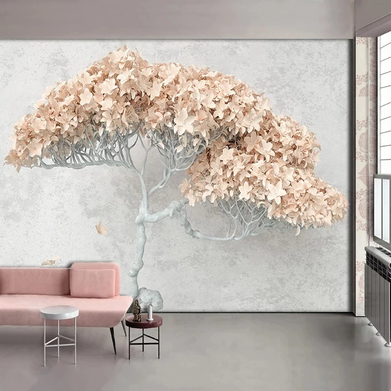 Custom 3D Self Adhesive Wallpapers Modern Fashion Abstract Flower Tree Interior Restaurant Living Room Bedroom Murals Decor |