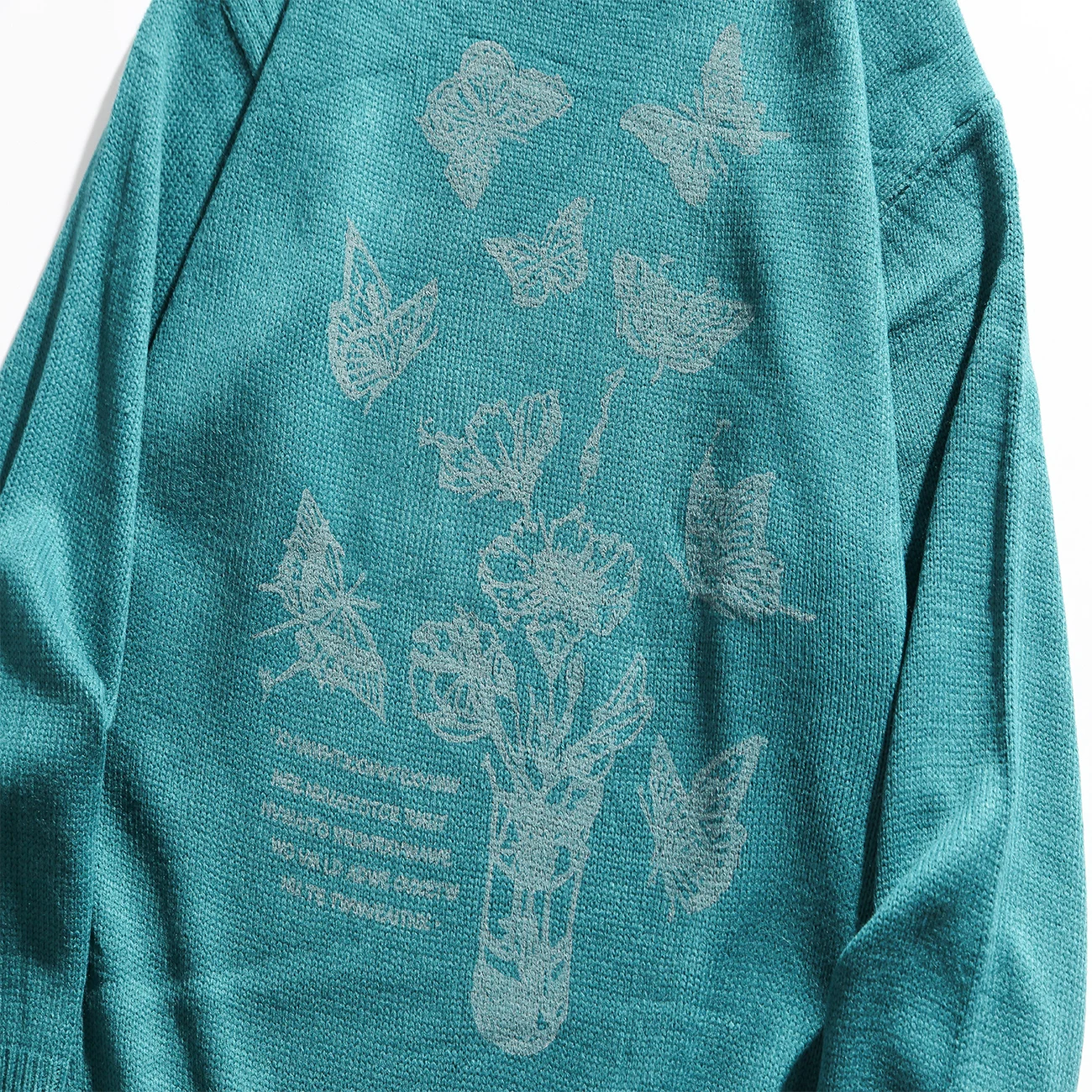 

Harajuku Butterfly Pattern Knitted Sweater Hip Hop Streetwear Retro Autu