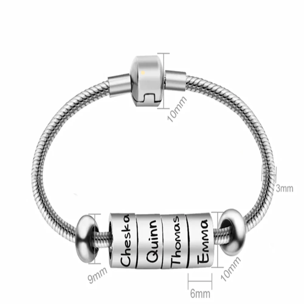 

Personalized Snake Chains Bracelet Customized Names Bangle New Original Basic For Fashion Men Women DIY Jewelry Gift