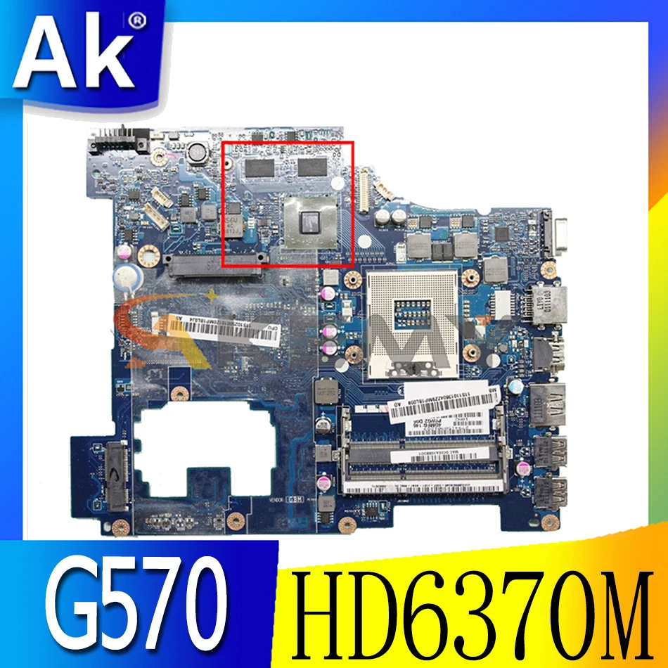 Akemy PIWG2 LA-6753P материнская плата для ноутбука Lenovo G570 G570A ноутбук 11013648 PGA989 HM65 HD6370M 1G DDR3