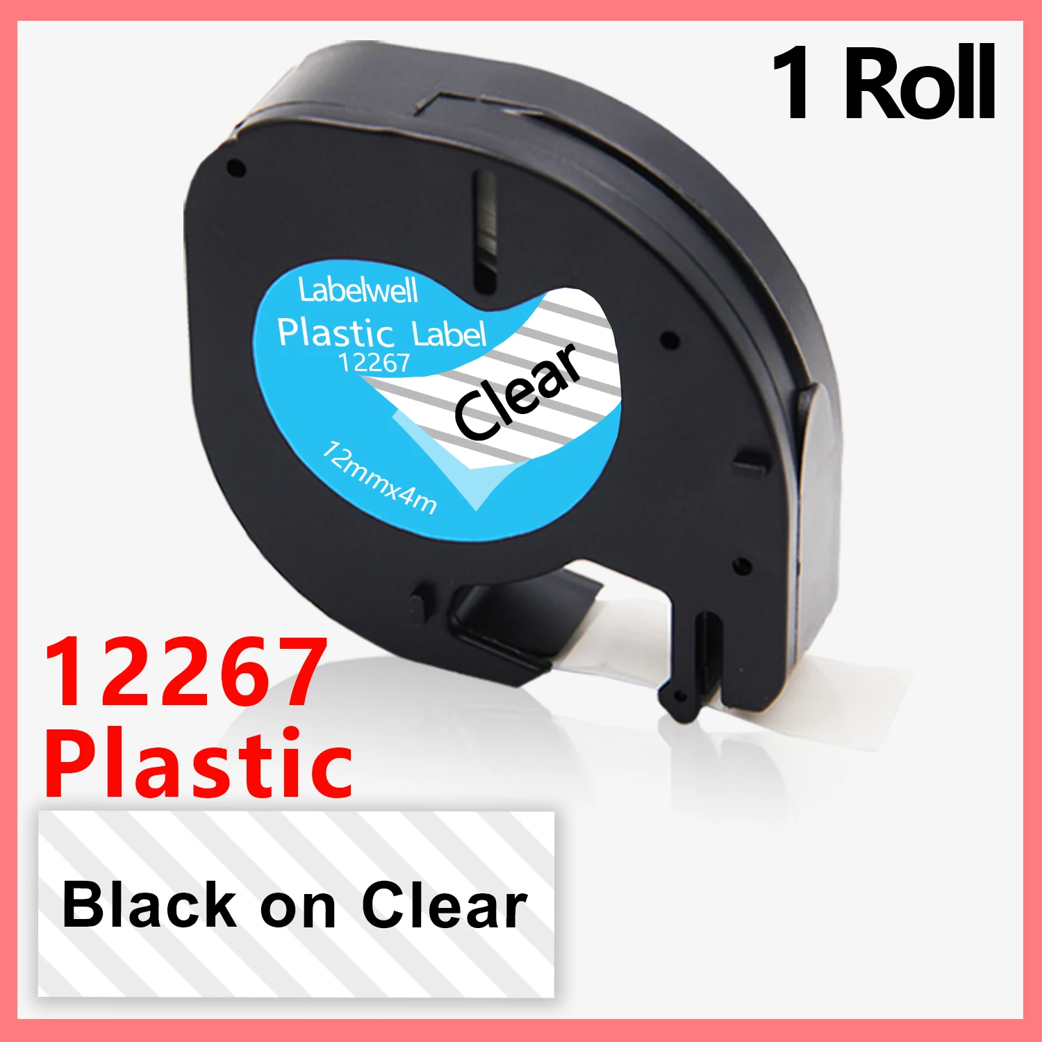 

Labelwell 1PCS 12267 Label Compatible Dymo Letratag Plastic Tape 91201 91202 91203 91204 91205 91200 LT Tape for Dymo LT-100H