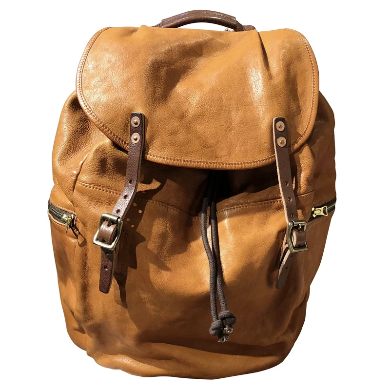 Кожаный рюкзак для мужчин Мужская Ретро дорожная сумка отдыха из натуральной