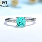 Кольцо женское из серебра 925 пробы, с изумрудом, танзанитом