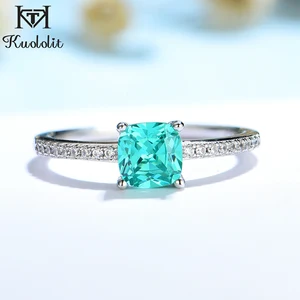 Кольцо женское из серебра 925 пробы, с изумрудом, танзанитом