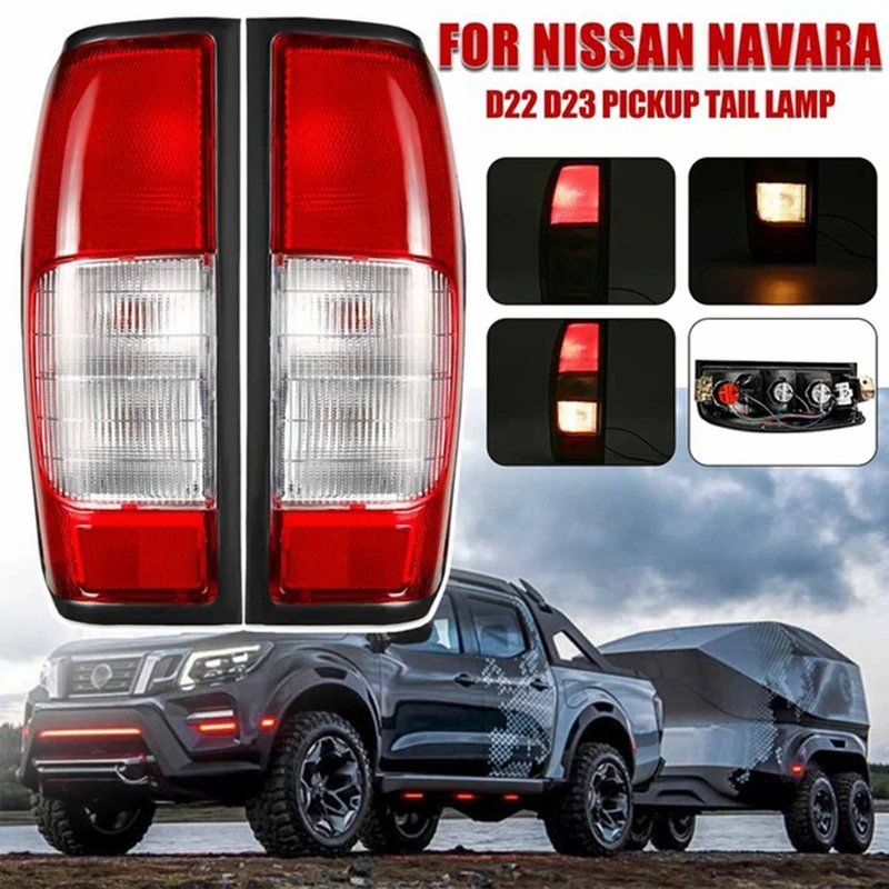 

Pair Tail Light Brake Lamp Light for Nissan Navara D22 D23 Pickup 1997-2015 W/ Bulb Wire Harness RLN026-EU-R-RLN026-UK-L