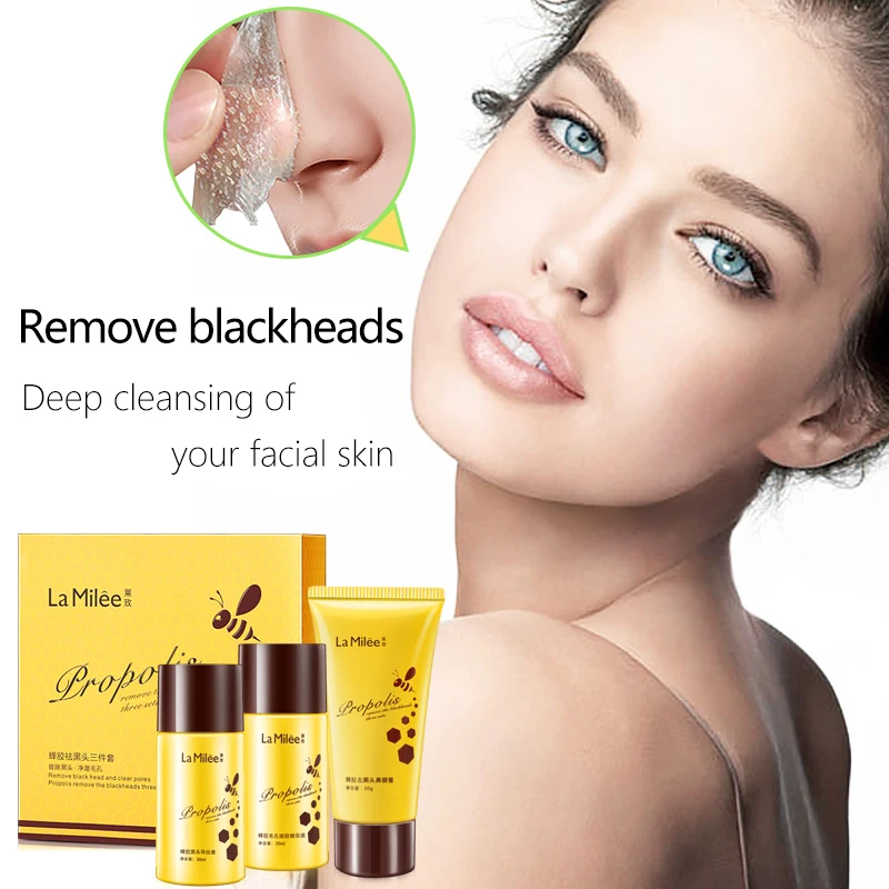 

Маска для лица LAMILEE Propolis с Черной головкой, три комплекта, маска для лица с Черной головкой для снятия Т-зоны, средство для сокращения пор, жид...