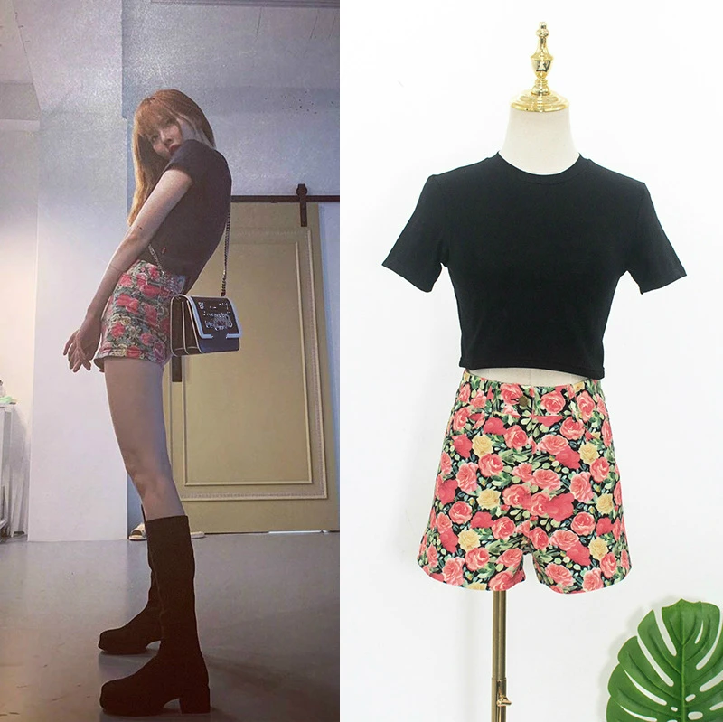 Kpop 4Minute Kim Hyun A same летняя новая модная футболка с круглым вырезом и коротким