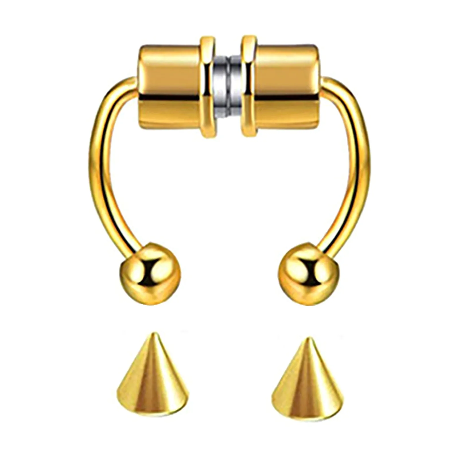 2021 Магнитная перегородка Имитация пирсинга носовое кольцо из сплава пирсинг для