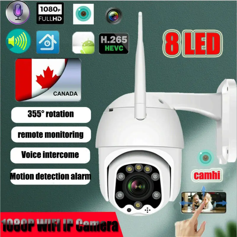 Камера видеонаблюдения 1080P HD PTZ IP водонепроницаемая Wi Fi беспроводная