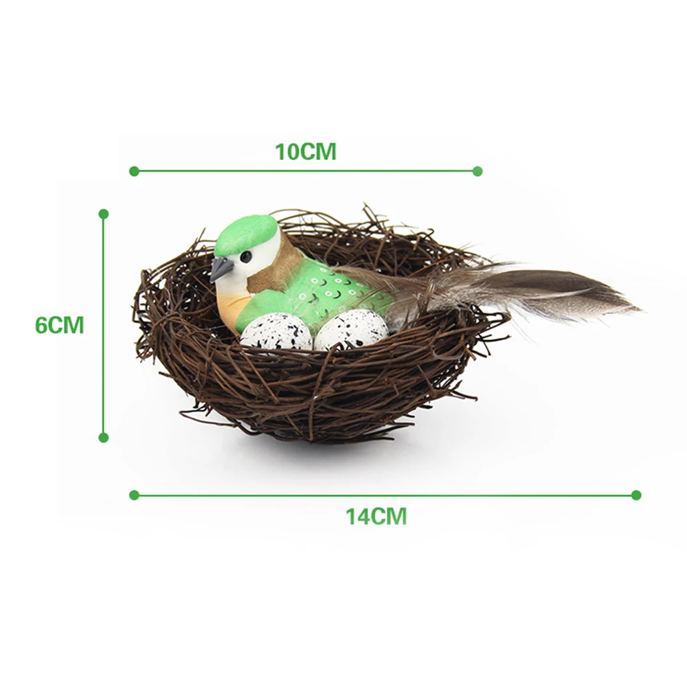 Искусственные Ротанговые Птичье гнездо имитация яиц реквизит для сада DIY