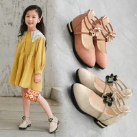 2021 new autumn fashion princess shoes girls leather shoes soft sole children peas shoes sweet flowers for wedding chic fashion