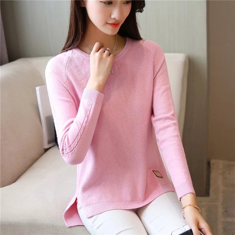 

2020Jumper Sweater Women Ohclothing New Winter Sweater Knitted Shirt With Hem Female Split Bottoming Sleeves Loose Women Pullove