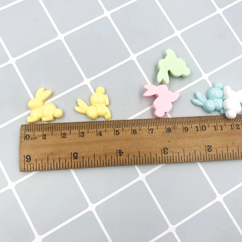 50 шт./лот Каваий каучук Мультяшные животные милый кролик с плоским основанием