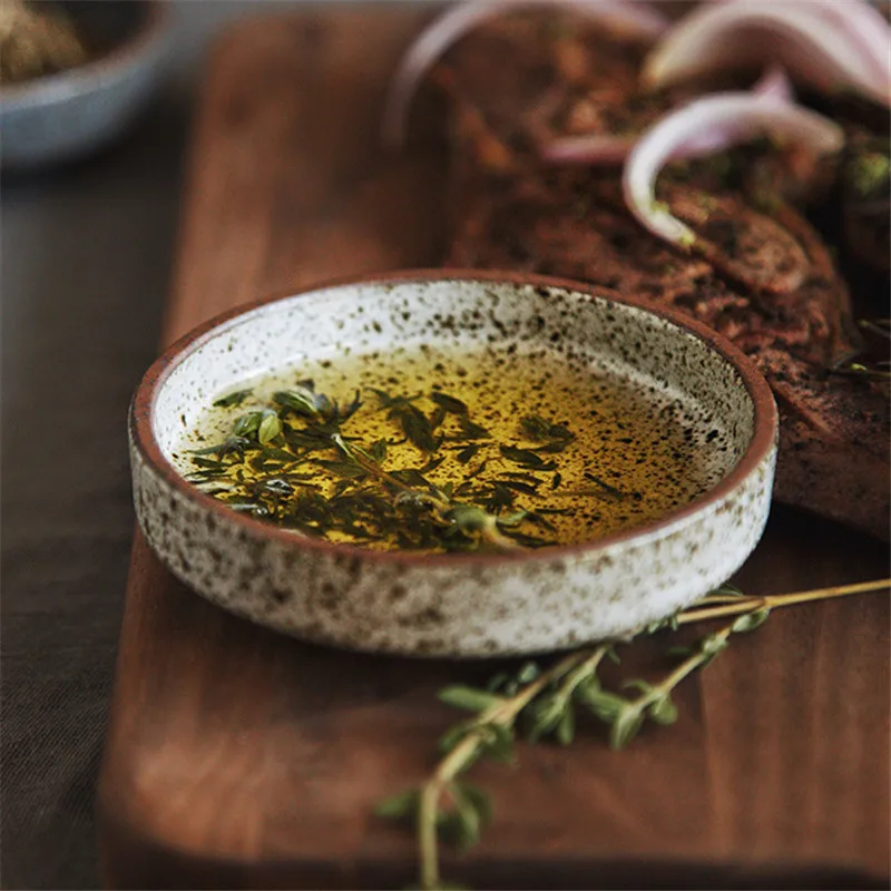 Японский Керамика круглая тарелка для соевого соуса небольшой приправа блюдо