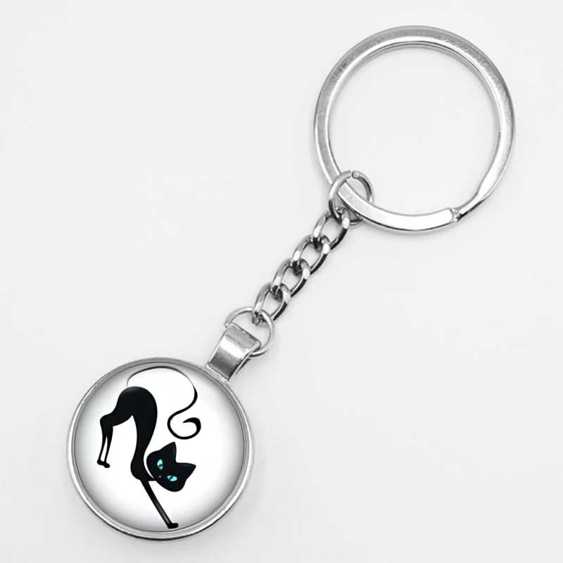 Новинка 2020 Лидер продаж забавный стеклянный брелок с забавным рисунком кота