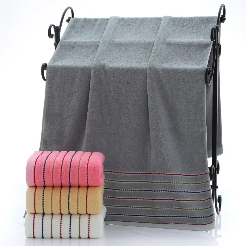 Набор полотенец из хлопка в полоску большие толстые банные полотенца для ванной