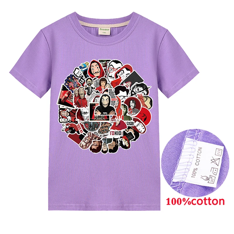 

Money Heist T-shirt Hip Hop Blouse Boy Clothes Girls Tshirt La Casa De Papel Casual Cartoon T Shirts for Teenage Camiseta