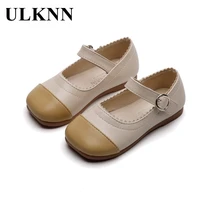 ulknn shoes for kids 8 to 9 year old girls color match children party shoes new fashion grace soft square toe leather shoes 2021