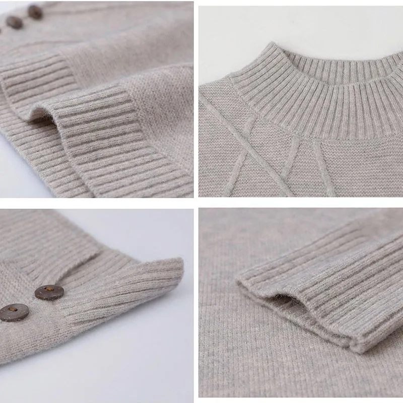 

Casual Plus Size Turtleneck Loose Sweater Women Autumn/Winter Fashion Solid Retro Slim Knitted Top 2021 New Pullover Sweater