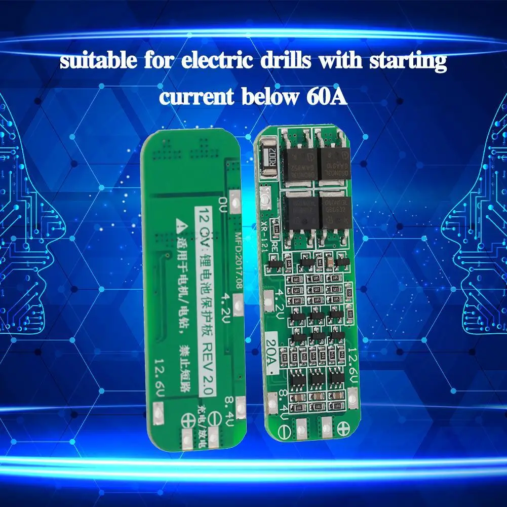 

20A Lithium Battery Charging Protection Board PCB Battery 64x20x3.4mm Module