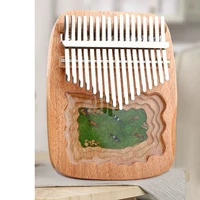 micro landscape thumb piano kalimba 17 key finger piano fits beginners musical instrument epoxy resin mahogany core material