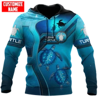 2021 autumn fashion mens hoodie turtle custom name 3d all over printed hoodies and sweatshirt unisex casual sportswear dw795