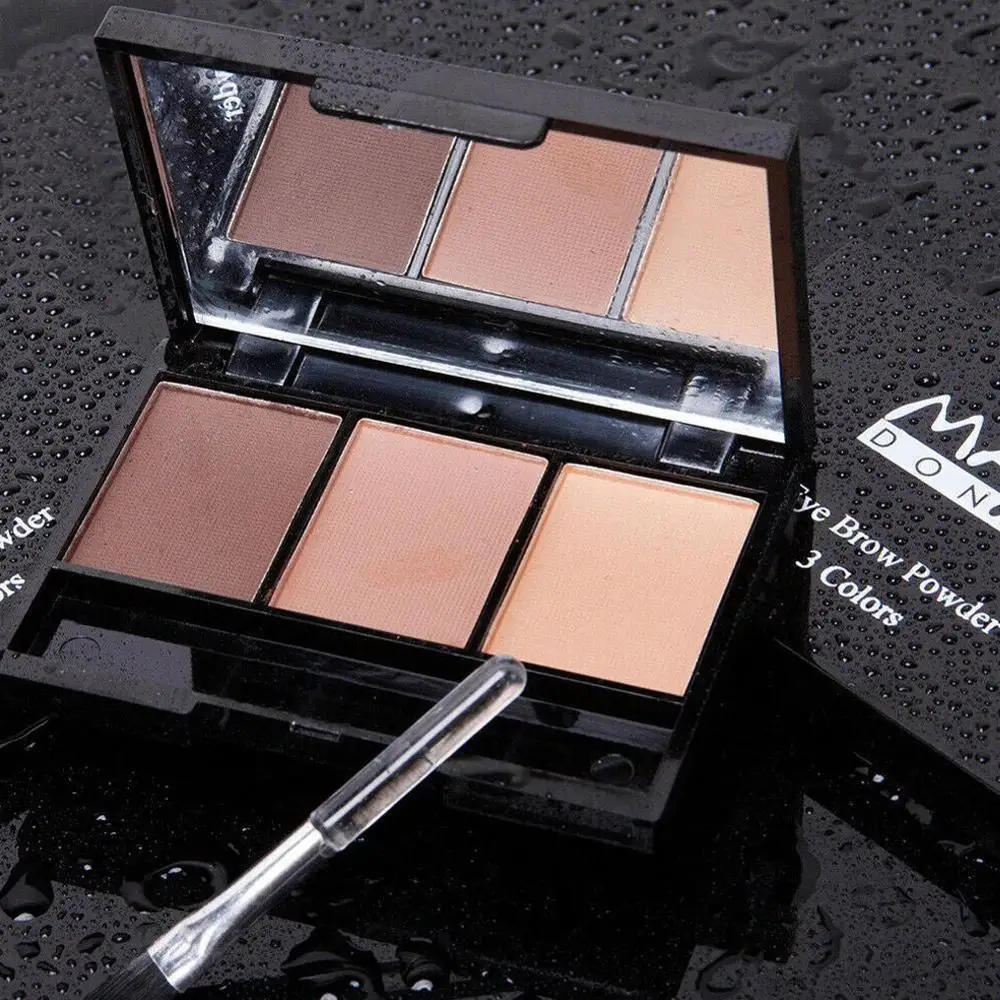 3 Color Eyebrow Powder Palette Cosmetic Eye Brow Enhancer Professional Waterproof Makeup Shadow With Brush Mirror Box | Красота и