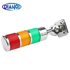 Трехслойный Серебряный поворотный 180 стоп светильник красный предупредительный промышленный постоянный ток 12-24 В фотовспышка для станка с ЧПУ светодиодсветильник постоянсветодиодный вспышка