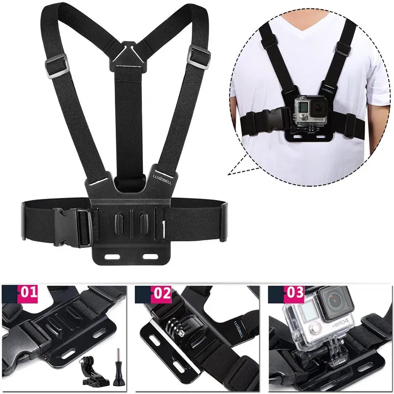 Комплект аксессуаров для экшн камеры GoPro Hero 7 6 5 4 3 + 2 1 нагрудный ремень головы с