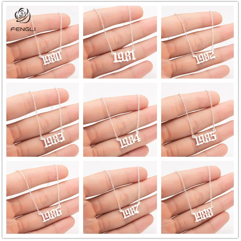 Ожерелье из нержавеющей стали FENGLI на заказ с номером года цепочка подвеской 8080 2019