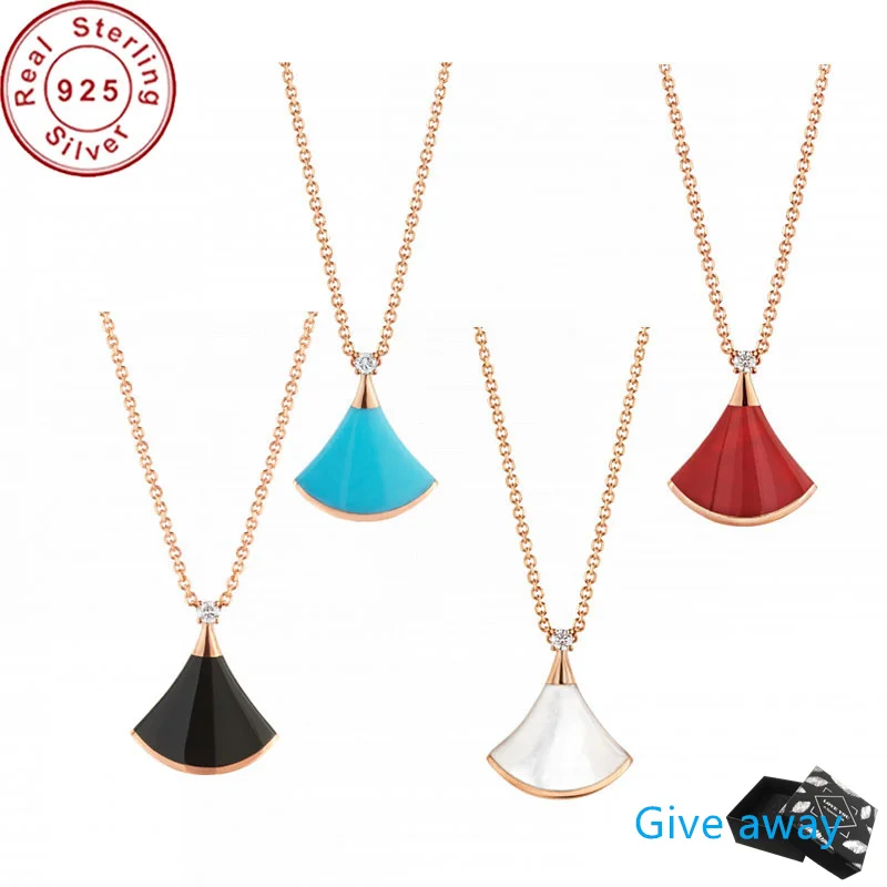 

Pure Silver Simple Personality Fan-shaped Pendant Bv Necklace Female Wild Fashion Luxury Brand Jewelry