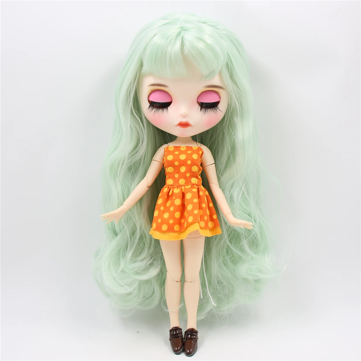 ICY factory blyth кукла на заказ, индивидуальная кукла, лицо, белая кожа, соединение тела, bjd, матовое лицо, бледно-зеленые волосы, 30 см, 1/6 игрушка