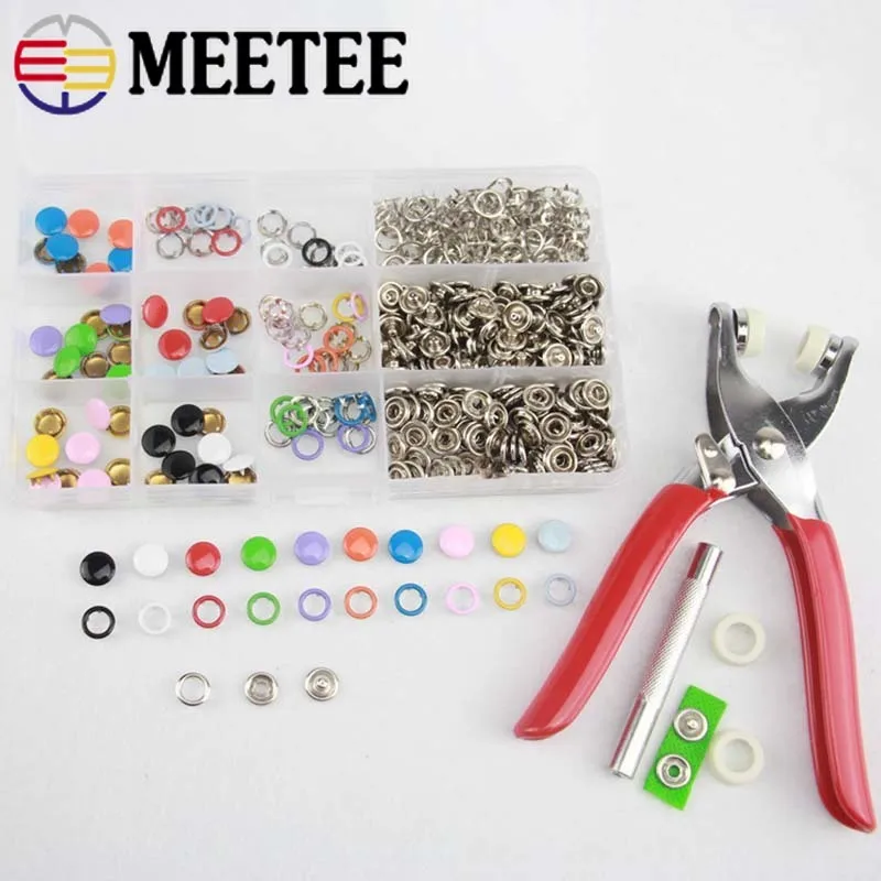 Meetee 100/200 комплектов 10 мм однотонные пятизубчатые кнопки 9 5 полые пряжки для