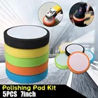 Полировальная пена 180 для автомобиля, 5 шт., 7 дюймовгубка для полировки мм, инструменты для удаления царапин