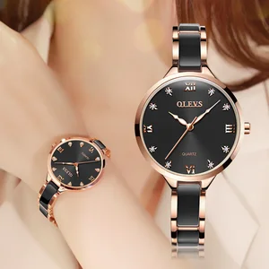 OLEVS Watches for Women Waterproof Wrist Watches Analog Quartz Ultra Thin White/Black Watches in Pakistan
