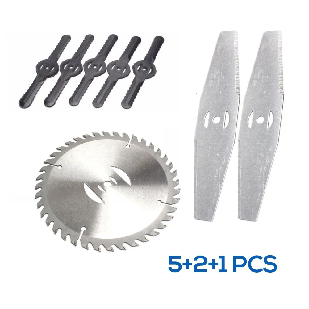 

Heads 8pcs Kit Blades Lawn Mower Replacements Saw Sharp Steel + Plastic