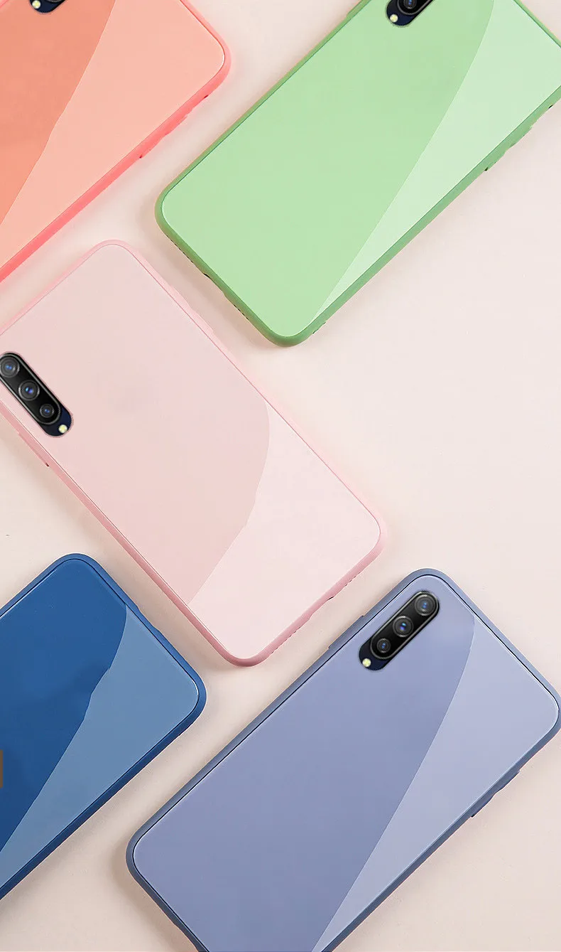 Liquid Glass Phone Case For Xiaomi 8 9 se Cover Redmi Note Pro K20 Soft Border Anti-Fall Protective Fundas | Мобильные телефоны и