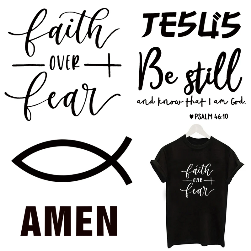 Новые христианские модные нашивки сделай сам с изображением Иисуса веры черные и