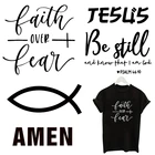 Новые христианские модные нашивки сделай сам с изображением Иисуса веры, черные и белые нашивки с буквами для одежды, наклейка для мужчин и женщин, теплопередача футболок