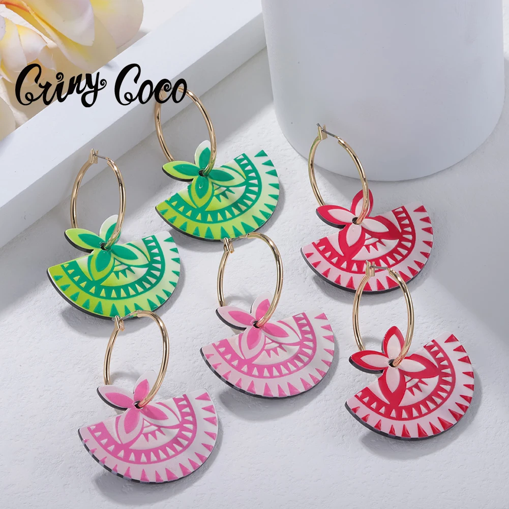 

Cring Coco Acrylic Drop Earrings 2021 Trends Brown Pink Hanging Woman Earring Korean Fashion Metal Hoops Earrings for Women New