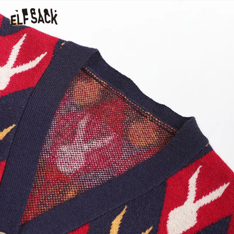 Женский Повседневный комплект ELFSACK красный трикотажный с разноцветными