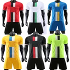 Футболка мужская с коротким рукавом, синий комплект из Джерси, желтая футбольная форма для взрослых, зеленая Футбольная форма для команды, с именем сделай сам на заказ