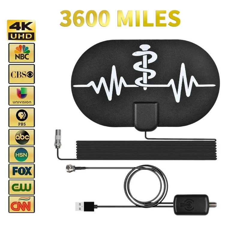 

ТВ-антенна Freeview с супер-сигналом DVB-T, цифровая антенна высокой четкости, активная Комнатная антенна для ТВ-антенны, Бесплатная местная новос...