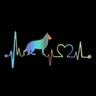 S51259 разных размеровЦвета виниловые наклейки на машину наклейка немецкой овчарки сердцебиение собака мотоцикл декоративные аксессуары