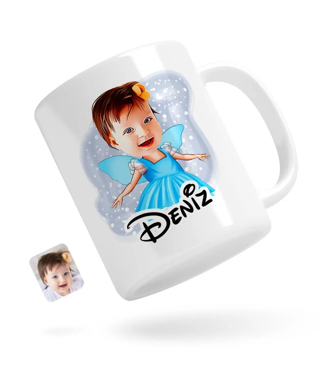 

Персонализированные детские балетки карикатура белая кружка Bardak-1