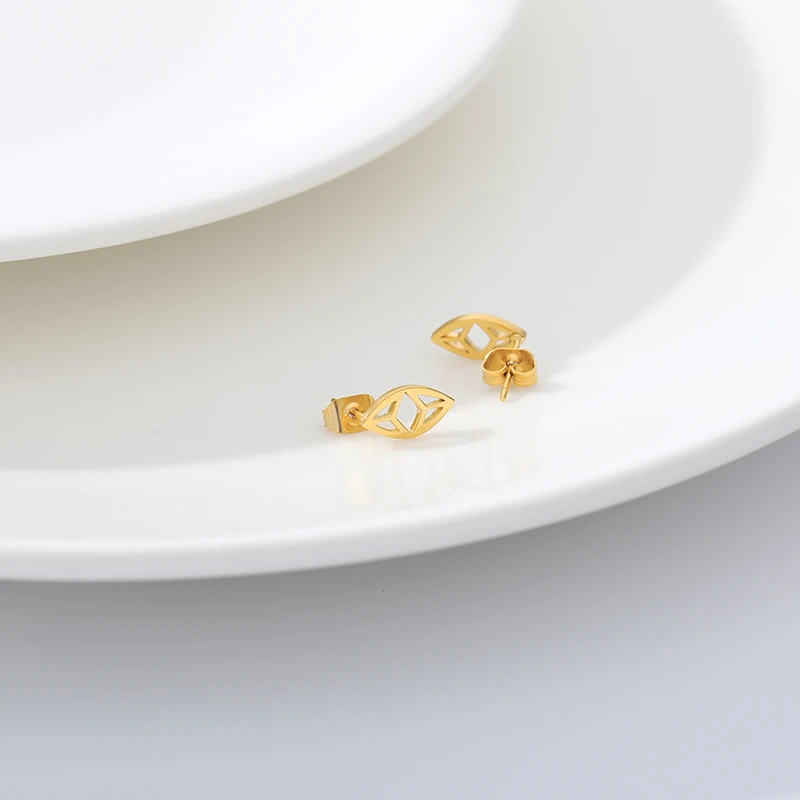 Женские серьги-гвоздики из нержавеющей стали под золото и розовое | Украшения