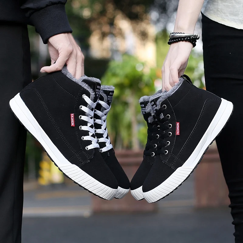 Зимняя обувь для влюбленных пар Высокая теплая Модная Мужская и женская